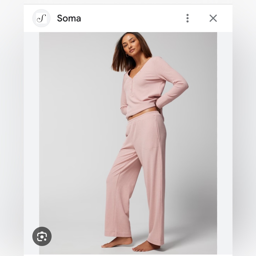 Soma Women's Soft Ribbed Loungewear Set - Dusty Pink